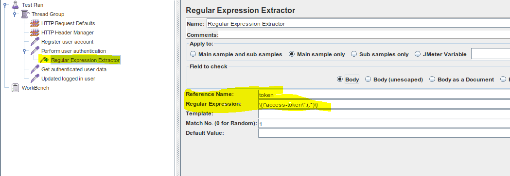 JMeter Regular Expression Extractor