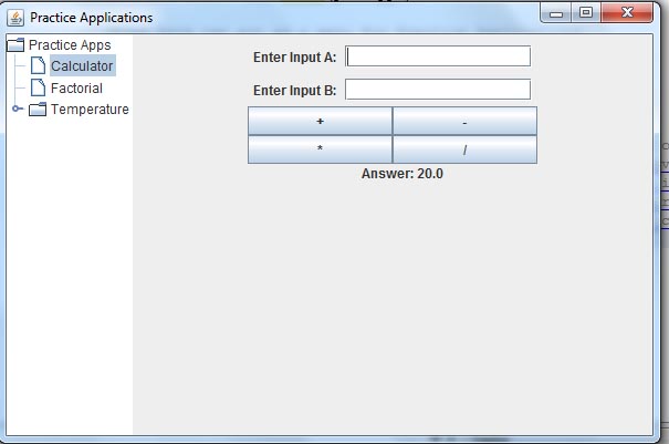 JTree Simple Practice Application in Java Output 2