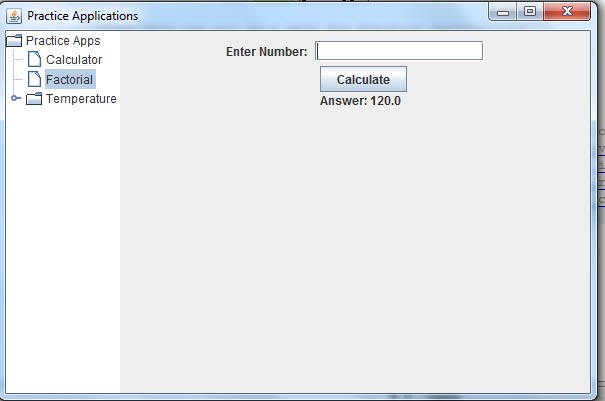 JTree Simple Practice Application in Java Output 3