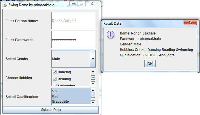 Swing Components Using Grid Layout In Java Rohan Rajan