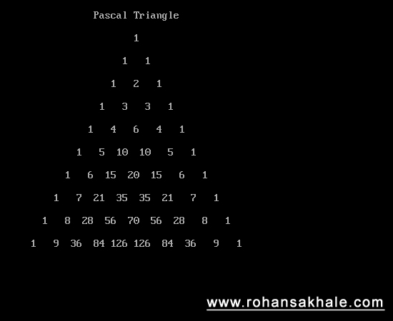 Pascal Triangle Output